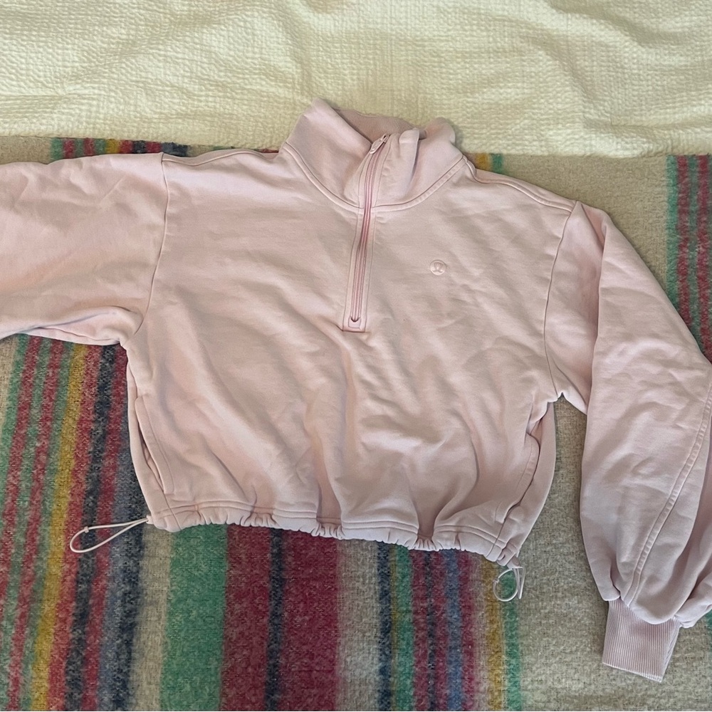 Lululemon Pink Organza Half-Zip Sweatshirt